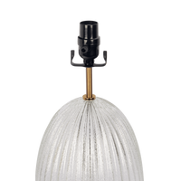 Aurora Ribbed Glass Lamp Base Clear Table Lamp Large Linen Shade Clear,Gold,Natural Table&Floor Lamps Fabric,Glass,Metal