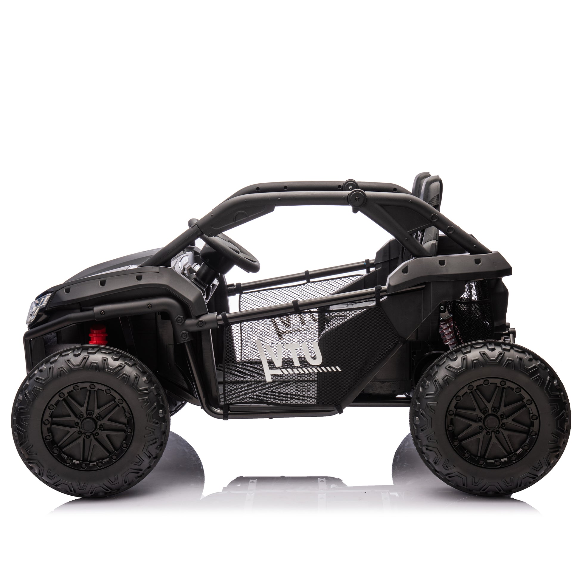 24V Two Seater Kids Ride On Utv W Parents Control,20In Seat Width,400W Super High Power,Four Wheel Suspension,Bluetooth,Mp3,Usb,Led Light,Horn,Rear Storage Space,Speeds 3.73 4.97Mph For Kids Aged 3 . Black 100 149 Lbs Polypropylene