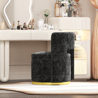 360 Round Swivel Chair With Storage Under Seat, Comfy Chair For Living Room Bedroom Reading Room Black Black Primary Living Space Modern Eucalyptus Foam Chenille