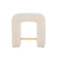 24''Boucle Stool Set Of 2,Dining Chairs For Home Kitchen Island,Cream Cream Dining Room Sponge Rectangular Modern Bar Stools Set Of 2 Polyurethane Foam Fabric,Foam,Plywood,Wood