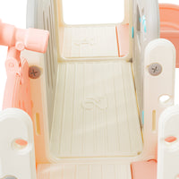 Kids Slide Playset Structure 8 In 1, Freestanding Ocean Themed Set With Slide, Arch Tunnel,Basketball Hoop And Telescope, Double Slides For Toddlers, Kids Climbers Playground Pink 50 99 Lbs Cute 1 To 2 Years Hdpe Indoor & Outdoor Use