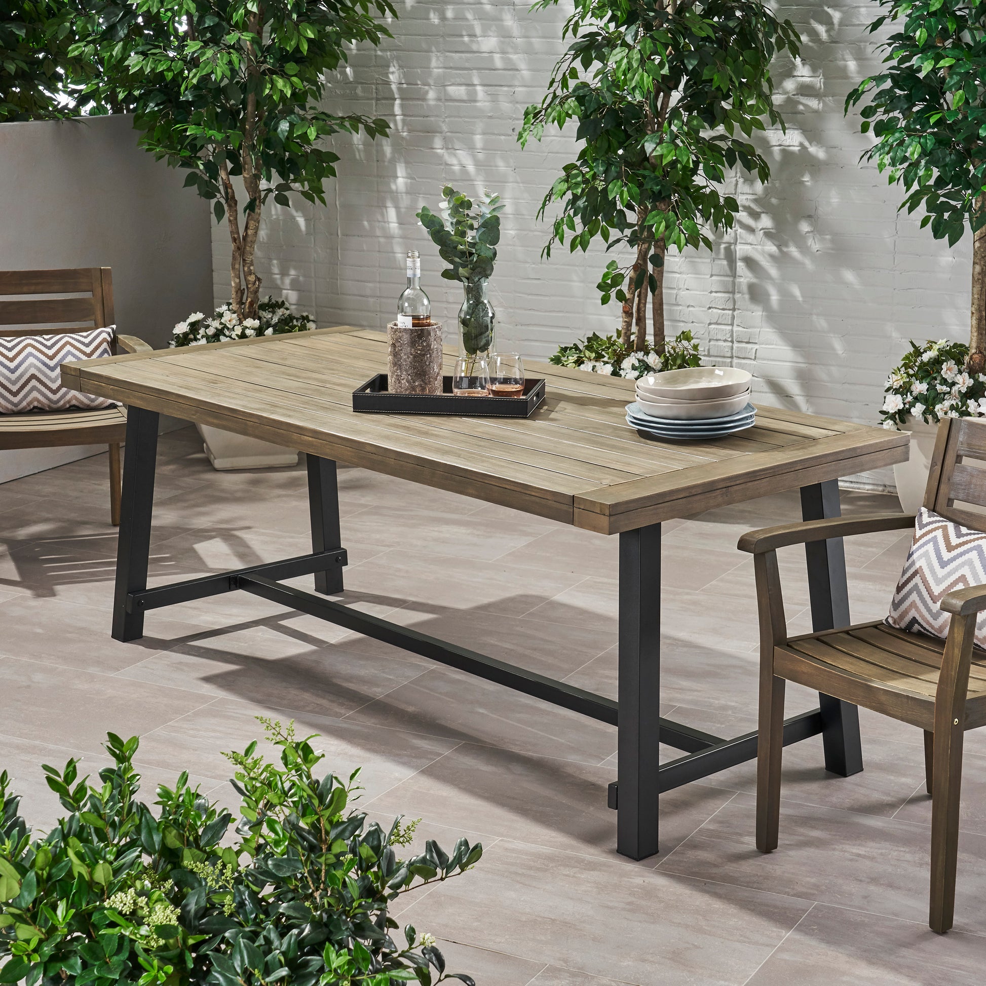 Carlisle 79 Grey Black Acacia Wood