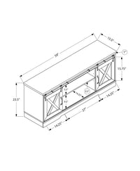 Tv Stand, 60 Inch, Console, Media Entertainment Center, Storage Cabinet, Living Room, Bedroom, Grey Laminate, Transitional Grey 80 89 Inches Particle Board