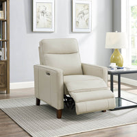 Ashby Power Headrest Zero Gravity Recliner With Power Lumbar Beige Memory Foam Genuine Leather