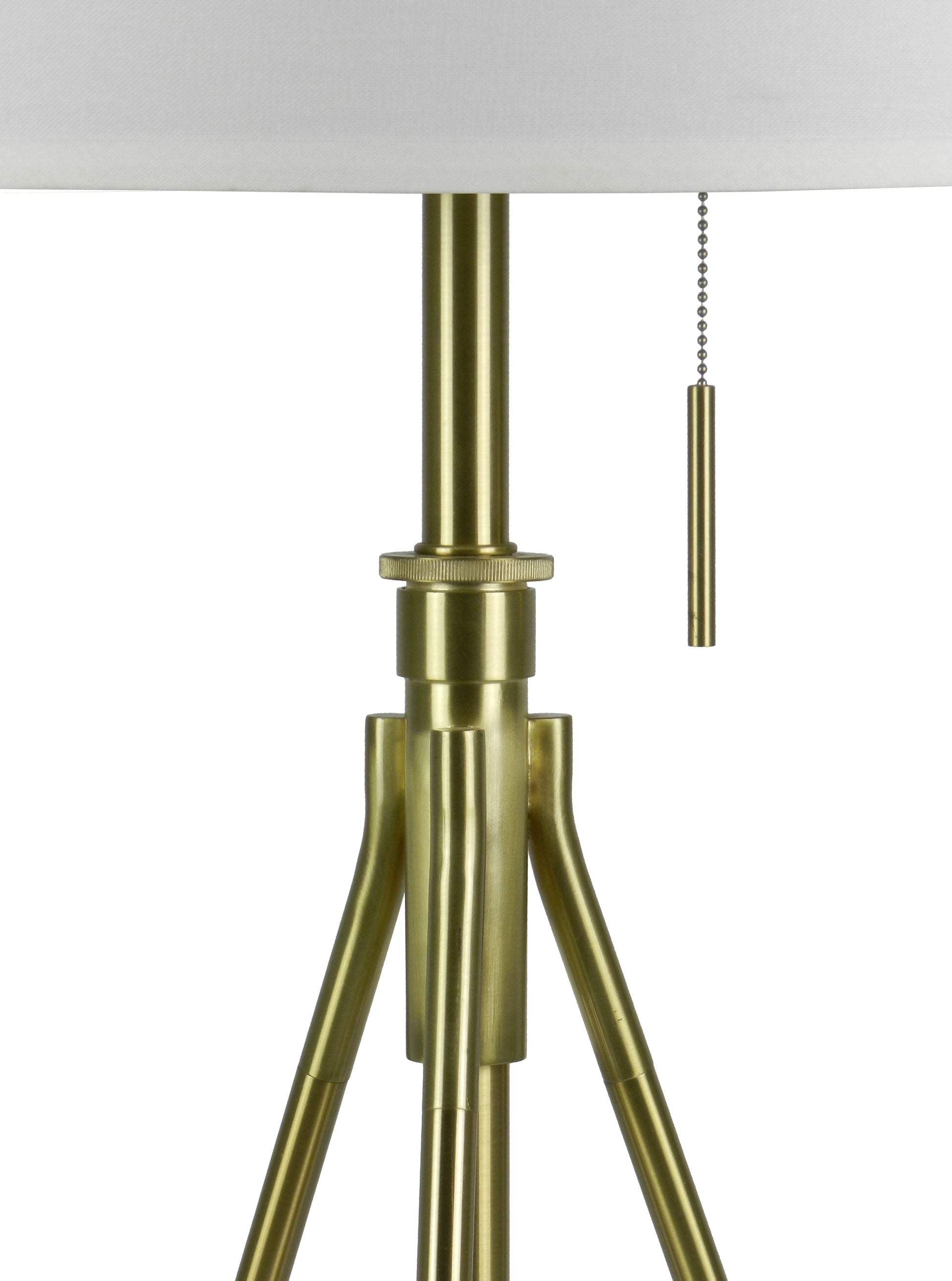 32 37"H Adjustable Tripod Table Lamp Soft White Led Fabric Metal