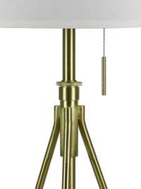 32 37"H Adjustable Tripod Table Lamp Brushed Gold Brushed Gold,Soft White Led Fabric Metal