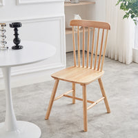 4Pieces Of Dining Chair, Natural, Rubber Wood Material, Dining Chair, Solid Wood Chair, Solid Wood Dining Table Chair, Living Room Chair, Simple And Natural Natural Rubber Wood