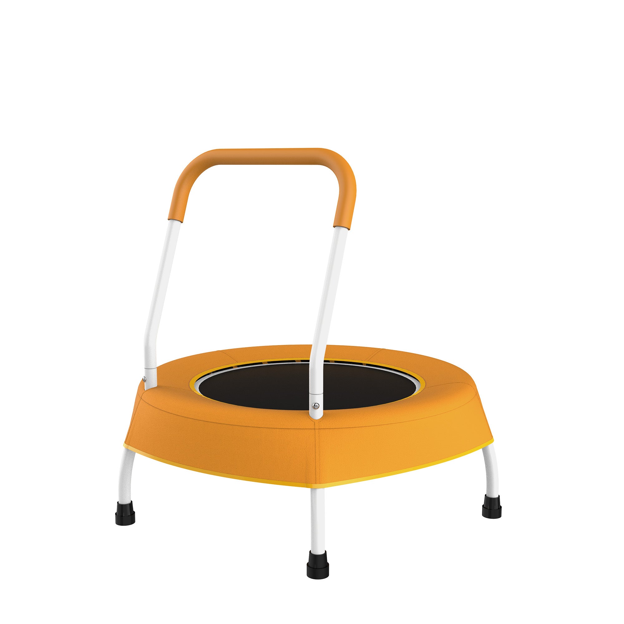 Toddler Trampoline For Kids 1 Year Plus With Handle, Baby Gifts For Boys And Girls, Indoor And Outdoor Orange Metal