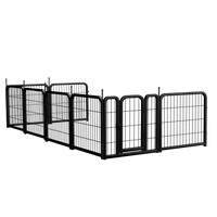 Dog Playpen Outdoor, 8 Panel Dog Fence 24" Pet Pen For Small Dogs Pet Exercise Pen For Puppy Rabbit Small Animals Portable Playpen For Rv Camping Garden Yard, Indoor. Black, 22.2'' W X 23.6'' H. Black Iron