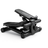 Mini Fitness Stepper, Hydraulic Fitness Stepper With Resistance Bands And Display, Silent Design, Weight Capacity 300Lbs, Portable Stepper For Total Body Workout,11.3"L X 12.6"W X 7.8"H,Black Black Abs Rubber Steel Q235