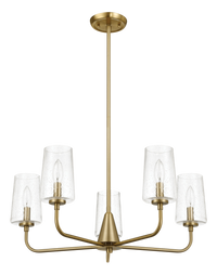 Dazzle Five Lights Chandelier With Clear Seeded Glass Satin Brass Clear,Gold Ceiling Lights Brass,Glass