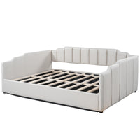 Upholstered Daybed With Underneath Storage,Full Size, White Full White Upholstered