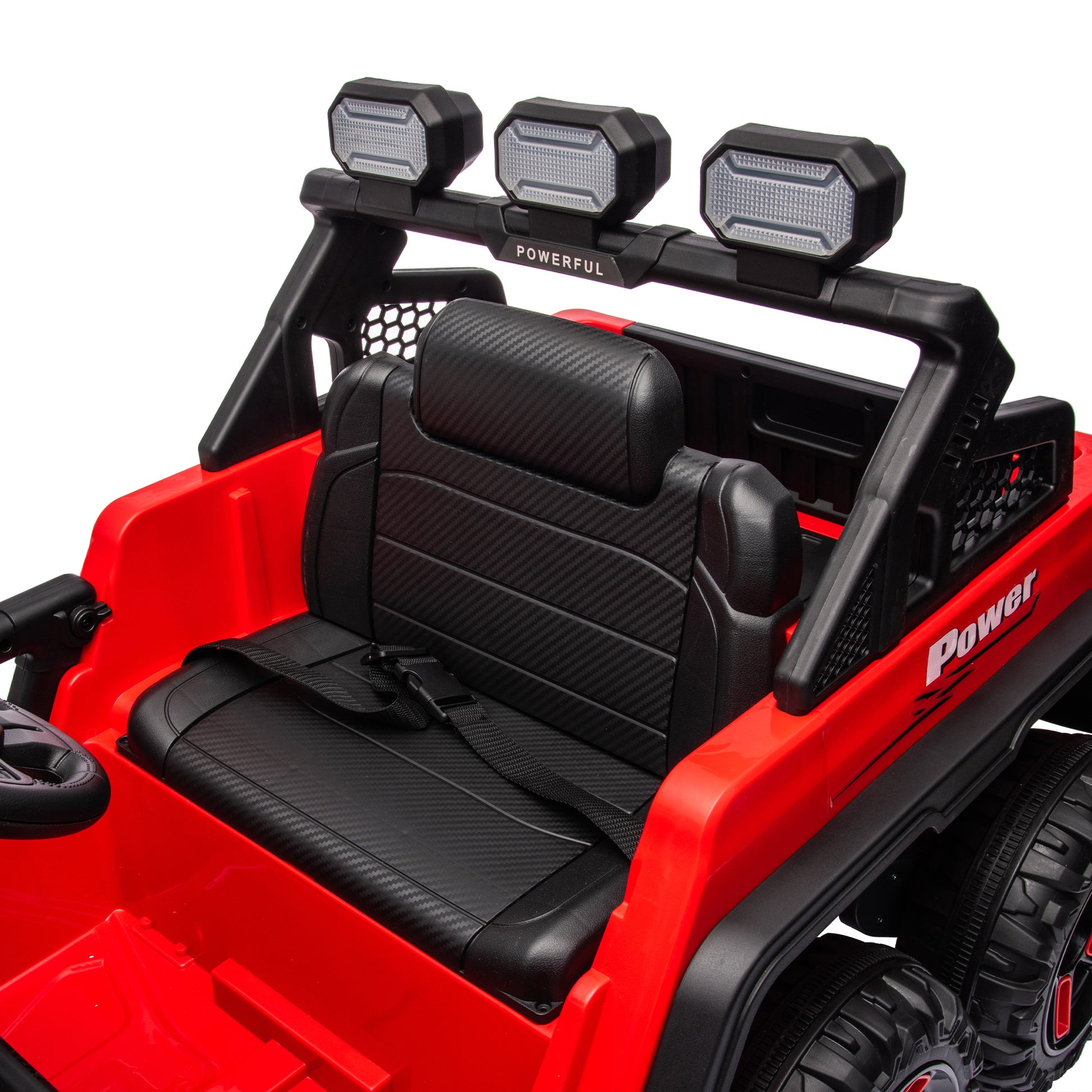 24V Ride On Large Pickup Truck Car For Kids,Ride On 4Wd Toys With Remote Control,Parents Can Assist In Driving,Bluetooth Music Version,Pickup Truck Design With Spacious Storage In The Rear. Red Polypropylene