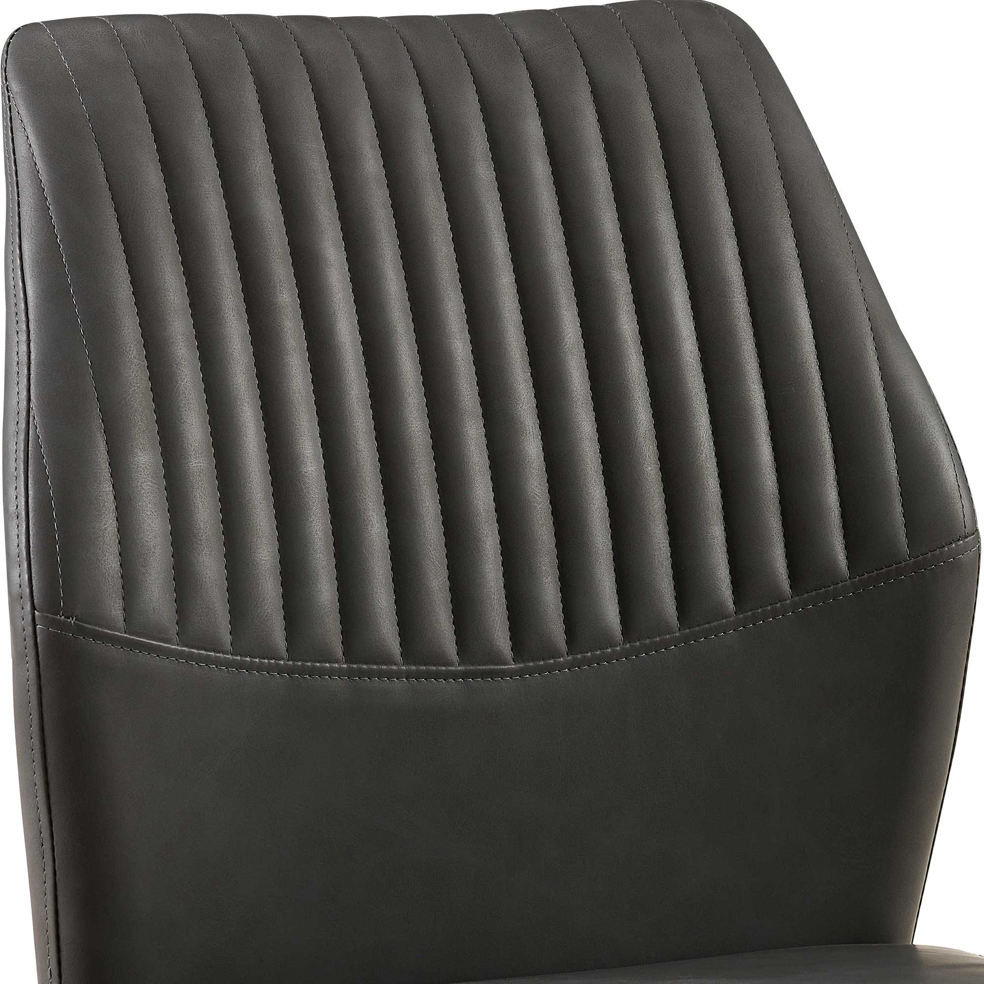 Dark Grey Pu Leather Dining Chairs Set Of 4 Faux Leather Dining Chairs Living Room Chair Modern Kitchen Armless Side Chair With Metal Legs Set Of 4 Metal Plaid Dark Gray Dining Room Powder Coated