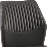 Dark Grey Pu Leather Dining Chairs Set Of 4 Faux Leather Dining Chairs Living Room Chair Modern Kitchen Armless Side Chair With Metal Legs Set Of 4 Metal Plaid Dark Gray Dining Room Powder Coated