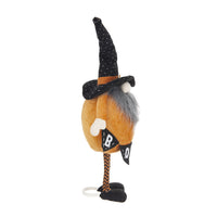 6.3X4.3X16" Fabric Standing Orange Gnome W Black Gnome & Holding Banner, For Halloween Decor Black,Orange,White Polyester