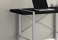 Computer Desk, Home Office, Laptop, 48"L, Work, Black Laminate, Grey Metal, Contemporary, Modern Black Particle Board