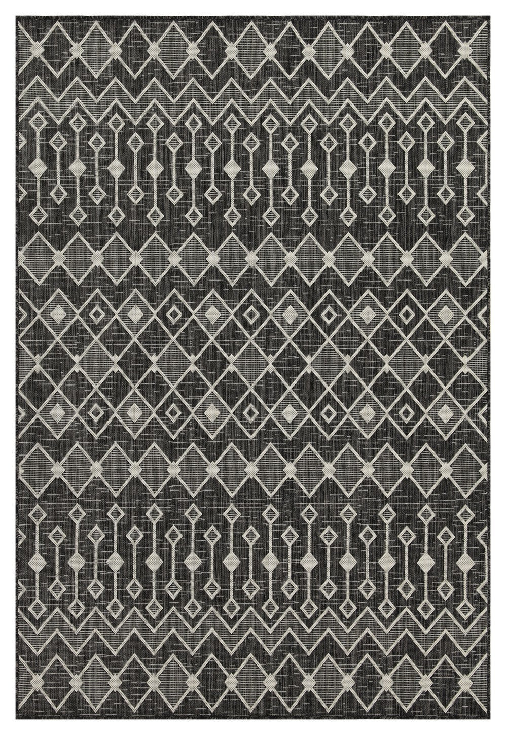 Sunshine Gc Har2020 Anthracite 7 Ft. 10 In. X 10 Ft. 3 In. Indoor Outdoor Area Rug Anthracite Polyester Polypropylene