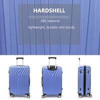 Abs Hard Shell 3 Piece Luggage Set 20 24 28 With 360 Rotating Wheel And Tsa Lock Men And Women Ideal For Business Trips And Family Getaways Purple Abs