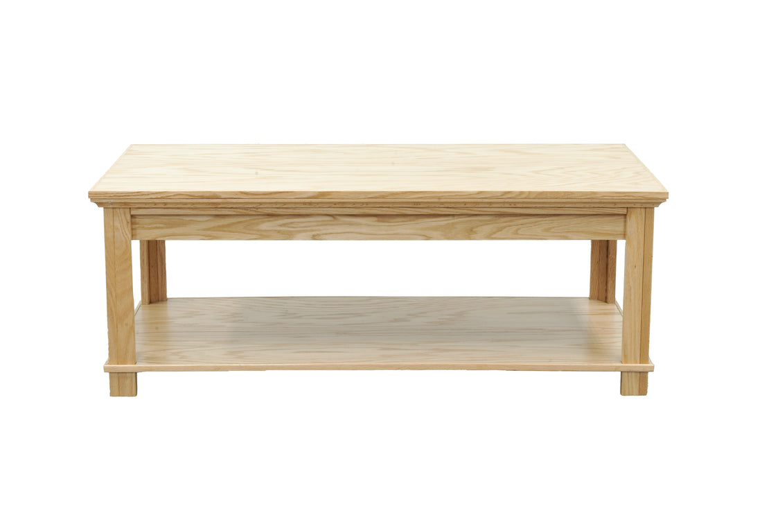 Topanga 48 Inch Coffee Table, No Assembly Required, Natural Finish Natural Wood