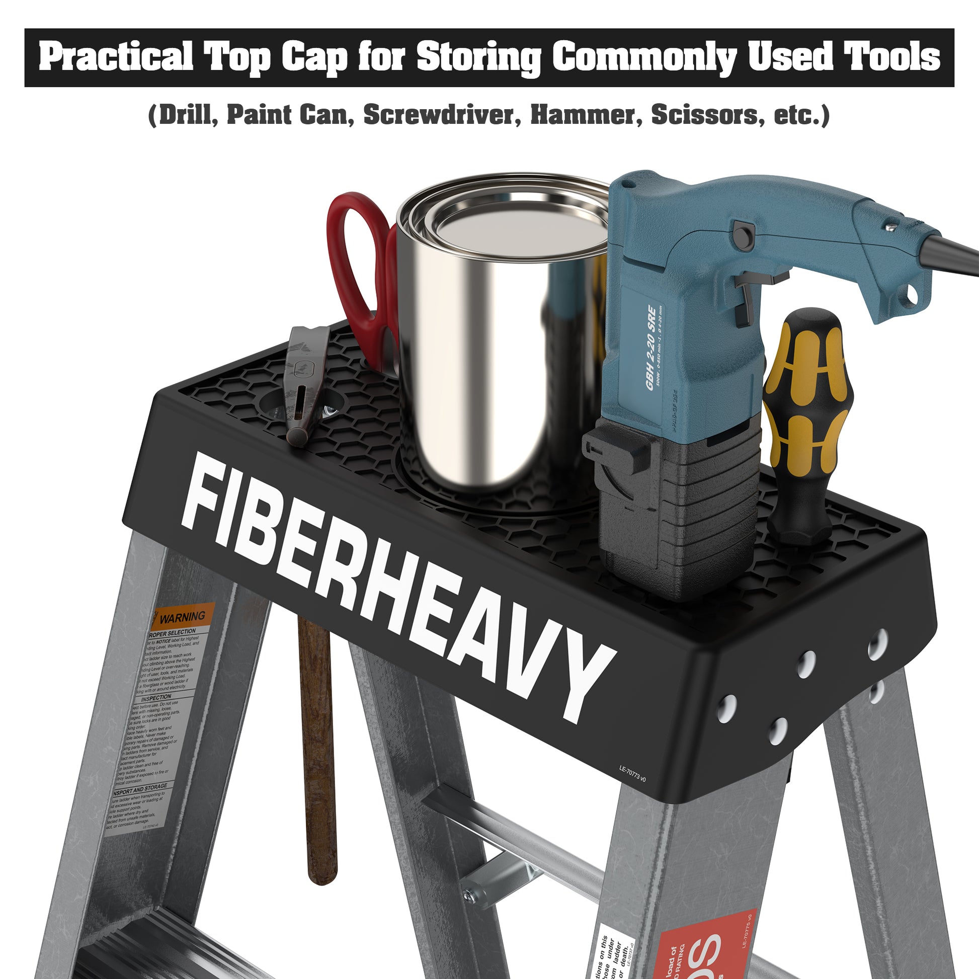 6 Fibreglass Step Ladder 250Lbs Grey Fiberglass