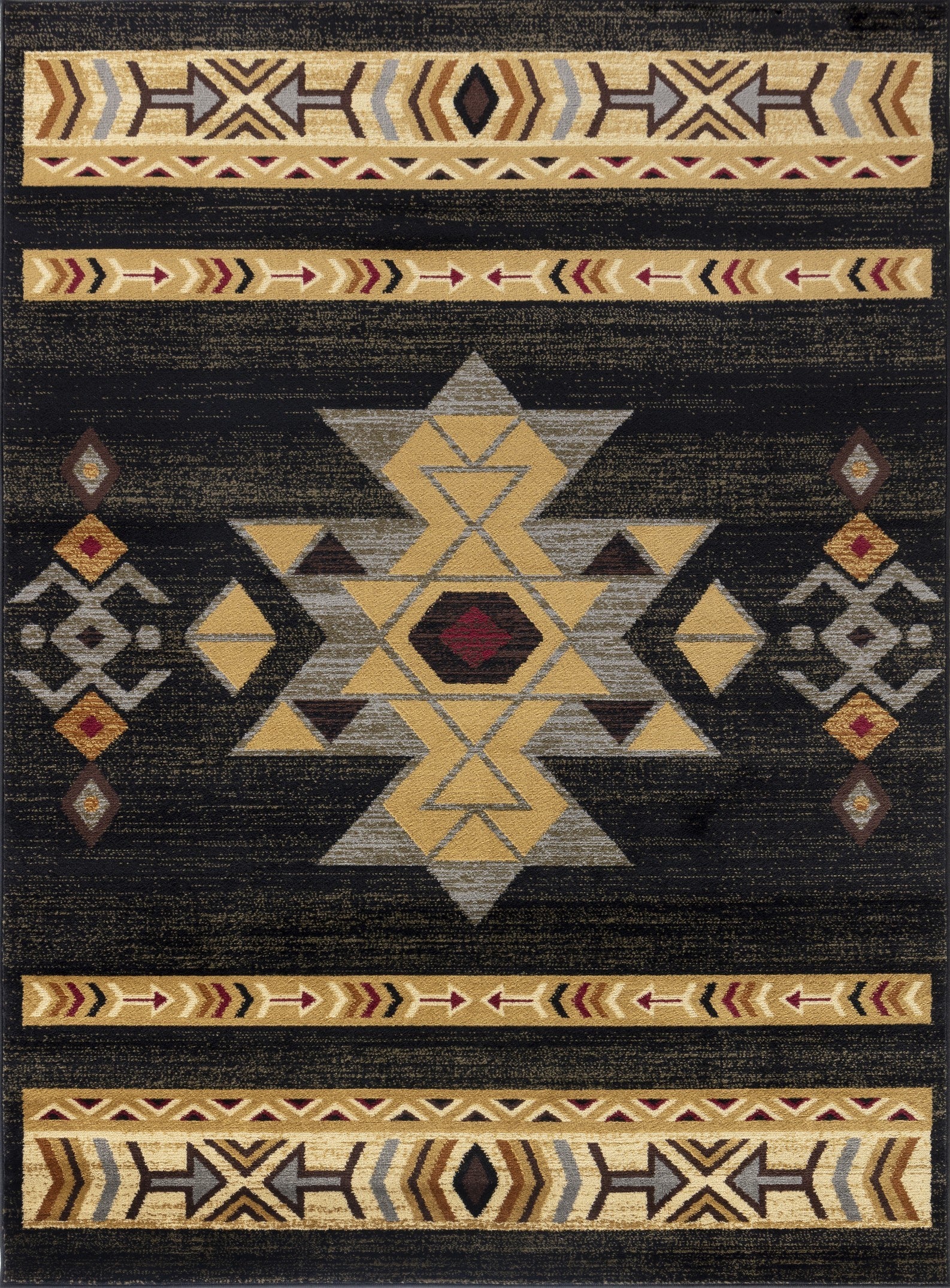 Tribes Gc Yls4004 Black 2 Ft. 7 In. X 7 Ft. 3 In. Southwest Area Rug Black Polypropylene