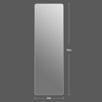 Aluminum Floor Mirror Full Length Mirrors Leaning Rounded Corner Rimless Standing Large Mirror Bedroom,Shop,Office,Hotel 5Mm Silver Mirror Black Glass