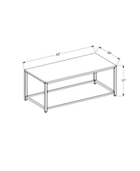 Coffee Table, Accent, Cocktail, Rectangular, Living Room, 42" L, Blue Tile, Grey Metal, Transitional Grey Metal