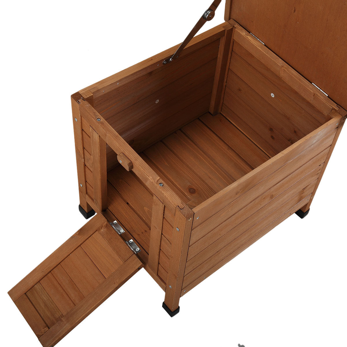 Modern Wooden Rabbit Cat Dog Hutch, Indoor Outdoor Retreat House With Openable Roof For Small Pets, Weatherproof, Bright Yellow Bright Yellow Wood