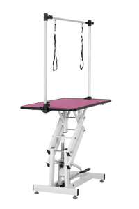 42.5Inch Hydraulic Pet Grooming Table With "H" Arm Pink White Pink Mdf Steel