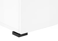 Computer Desk, Home Office, Laptop, Left, Right Set Up, Storage Drawers, 48"L, Work, White Laminate, Black Metal, Contemporary, Modern White Particle Board