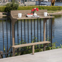 Outdoor Acacia Wood Balcony Bar Table, Gray Finish Gray Garden & Outdoor Acacia Wood