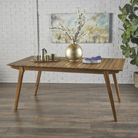 Outdoor 69" Solid Wood Dining Table Teak Acacia Wood