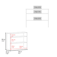 Being 39" Wide 2 Tier Shelf Narrow Console Table, Entryway Table White Computer Desk Office Modern Freestanding Rectangular Open Storage Computer Tables Rectangular Particle Board