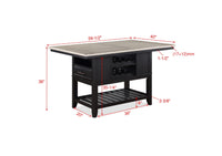 6 Piece Counter Height Dining Set Dark Finish Black Gray Brown Rectangular Table Wine Bottle Storage Upholstery Chairs Open Shelf Storage Drawer Wooden Solid Wood Furniture Wood Wood Antique Dark Grey Seats 6 Wood Dining Room 60 Inches Fixed Table