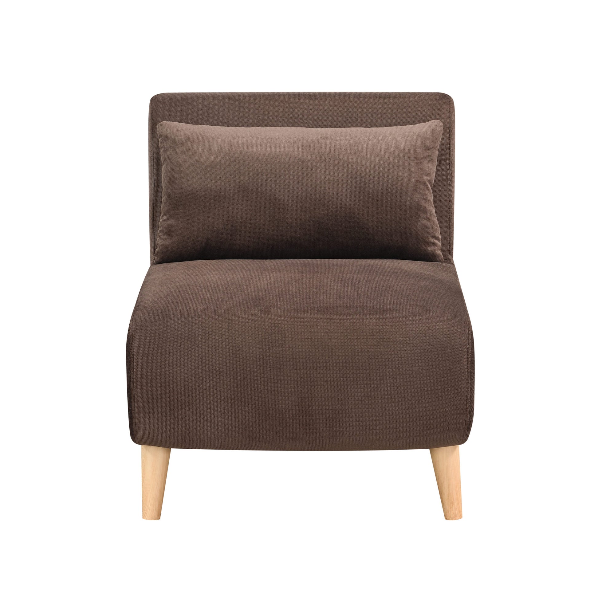 1Pc Sofa Futon Convertible Sleeper Modern Sleek Active Reclining Chair Chaise Sleeper Day Bed Stylish Contemporary Accent Chair Brown Brown Contemporary,Modern Wood