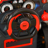 Qaba Kids Truck Engine Toy, Kids Mechanic Car Repair Set, Engine Disassembly Play Workshop, Includes 61 Pieces, Steering Wheel, Horn, Light For 3 5 Years Old, Red Red Abs