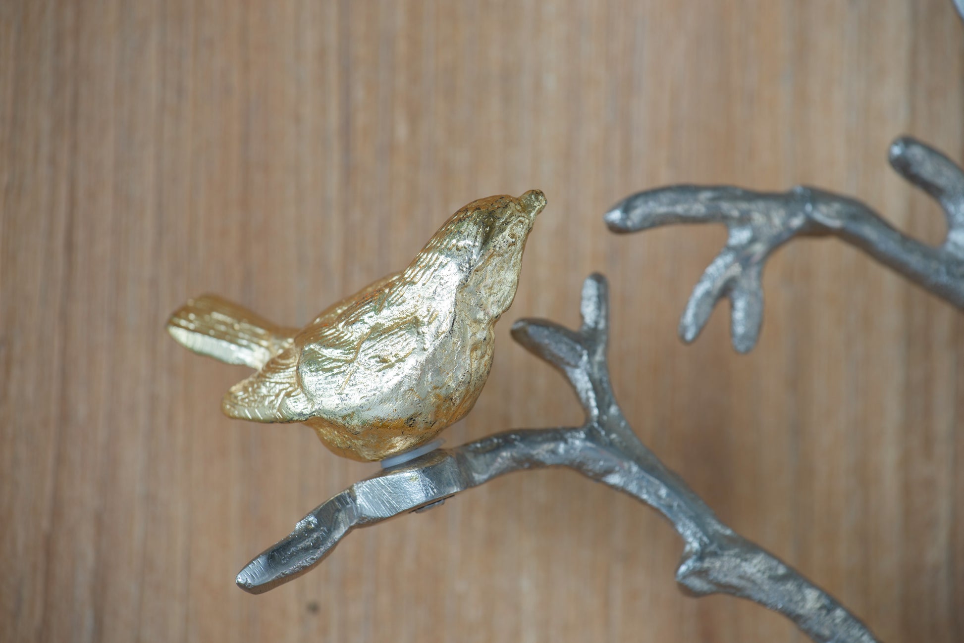 17X5.5X22" Metal Branch Wall Sculptures With Bird Accents, Set Of 2 Silver Multi Aluminium