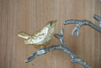 17X5.5X22" Metal Branch Wall Sculptures With Bird Accents, Set Of 2 Silver Multi Aluminium