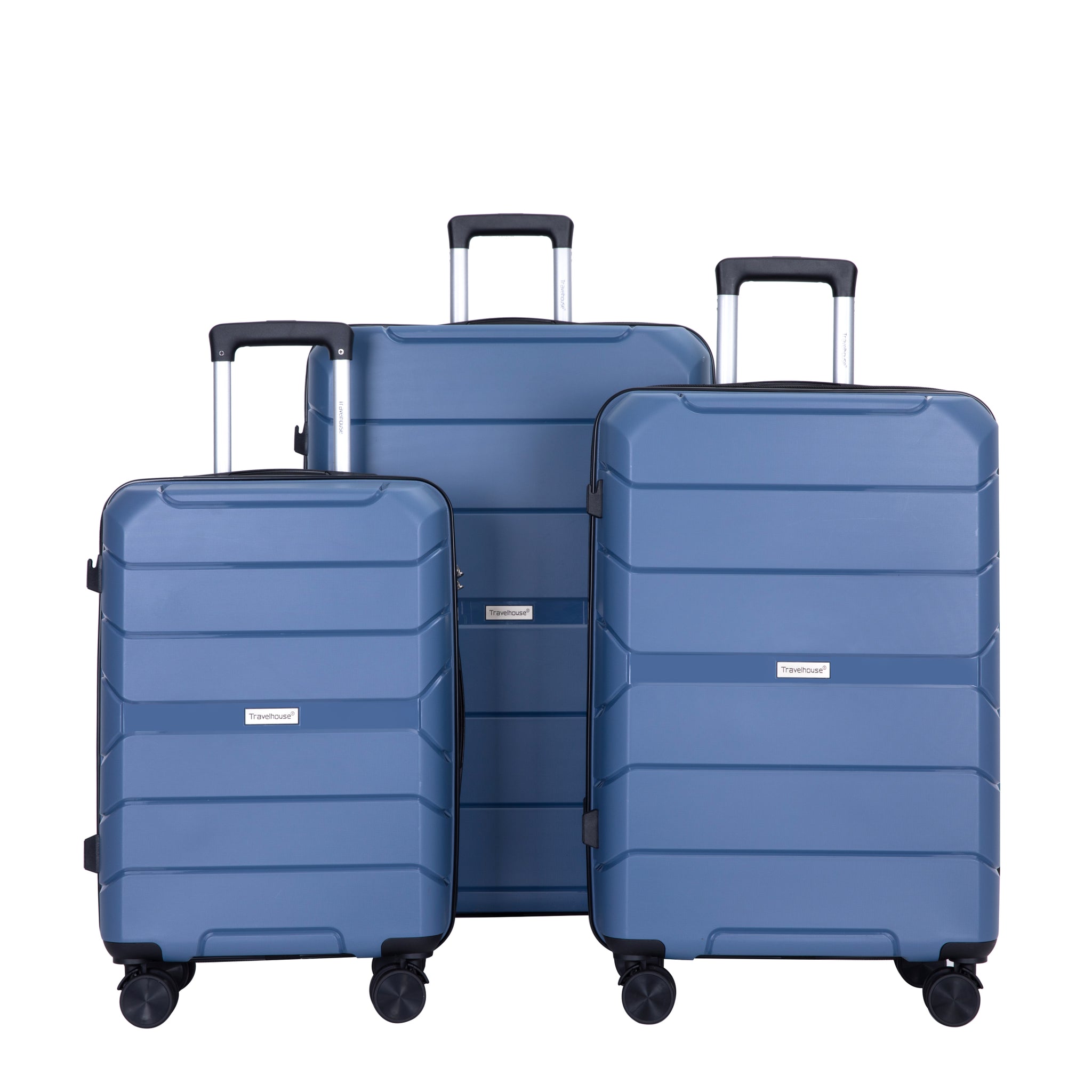 Hardshell Suitcase Spinner Wheels Pp Luggage Sets Lightweight Durable Suitcase With Tsa Lock,3 Piece Set 20 24 28 ,Blue Blue Polypropylene