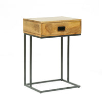 C Table Natural Grey Wood Metal