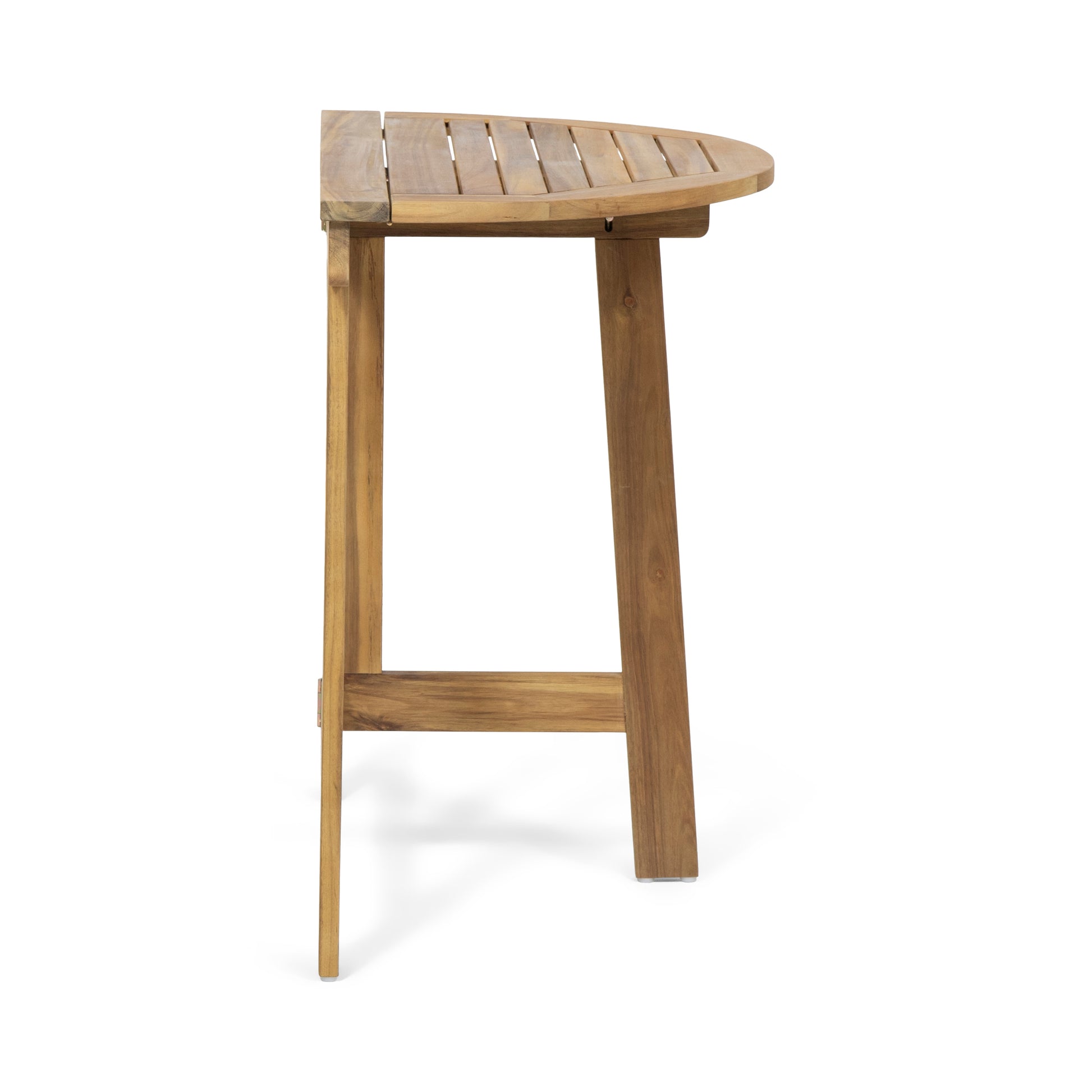 Westmont Half Round Bistro Table, Natural Natural Acacia Wood