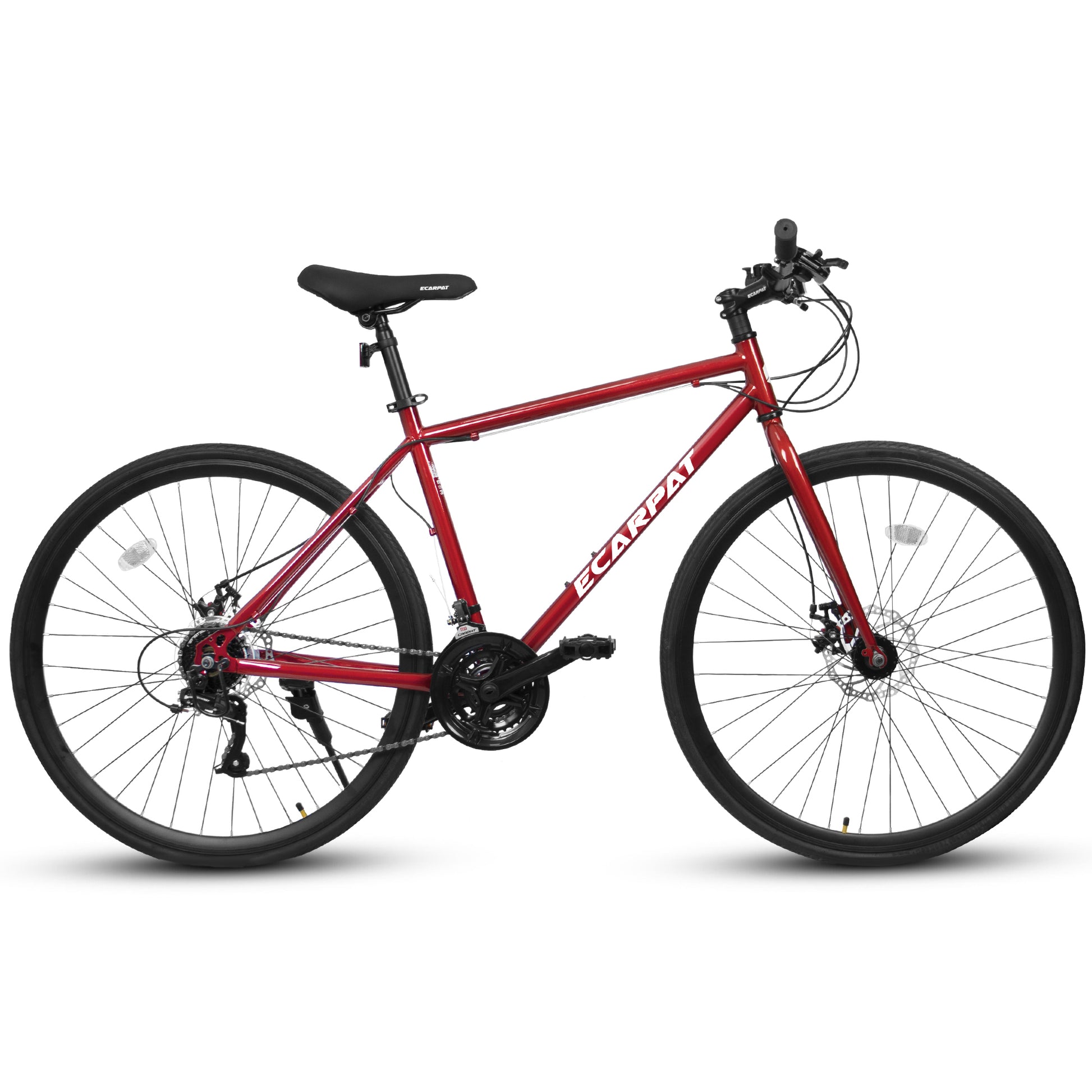 A27305 700C Ecarpat Road Bike, 21 Speed Disc Brakes, Carbon Steel Frame Bike ,Racing Bike City Commuting Road Bicycle For Men Women Cycling Black Red Garden & Outdoor Classic Polyurethane Foam Carbon Steel