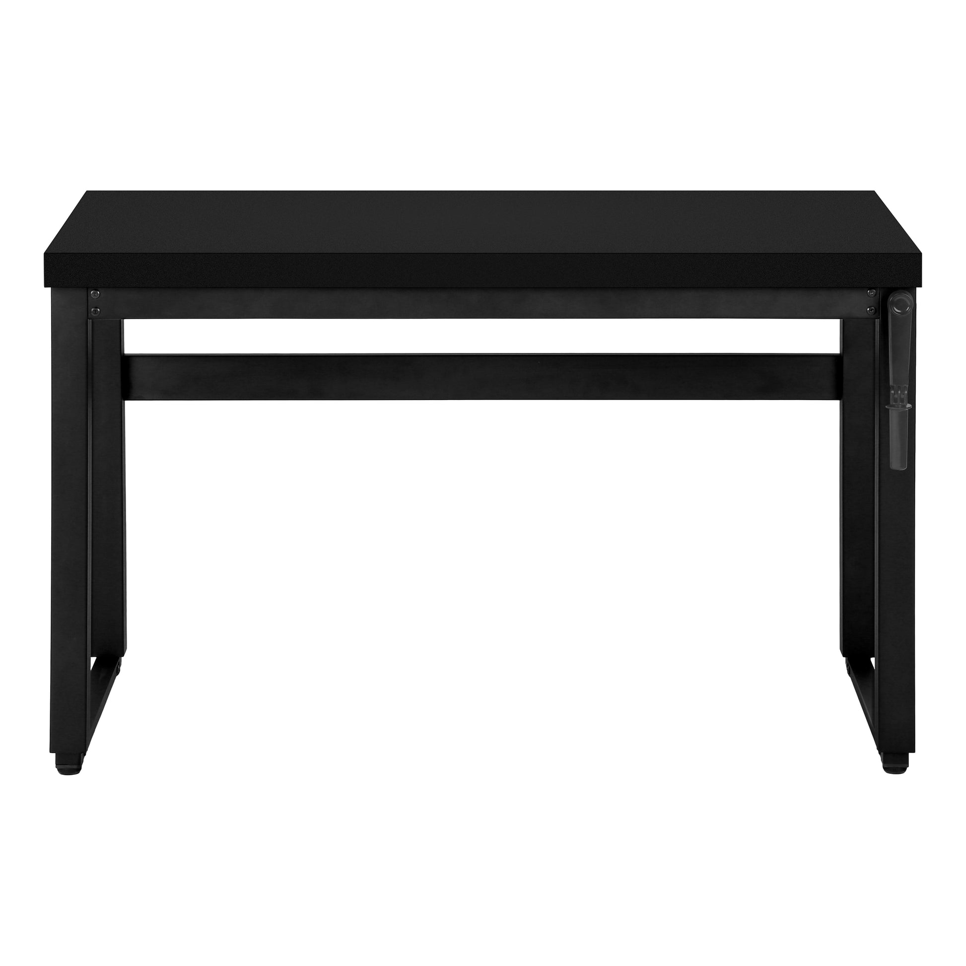 Computer Desk, Home Office, Standing, Adjustable, 48"L, Work, Laptop, Black Laminate, Black Metal, Contemporary, Modern Black Particle Board