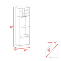 Marsella Corner Bar Cabinet, Eight Built In Wine Rack, Two Side Shelves Multi Primary Living Space Modern Shelves Included Particle Board