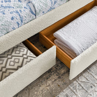Daybed With Trundle Upholstered Tufted Sofa Bed, With Two Drawers, Queen Size, Boucle Fabric, Beige 88"X65.5"X29.5" Beige Boucle