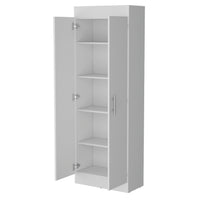 Dawson Pantry Cabinet With Sleek 5 Shelf Storage White White Kitchen Contemporary Pine Particle Board Engineered Wood