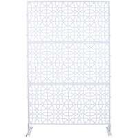 Outdoor & Indoor Privacy Screen Metal Privacy Screen 76" H 48" W, Freestanding Decorative Privacy Screen For Deck Balcony Patio, Privacy Fence Panels For Outside Lawn Garden Ps106 White White Steel