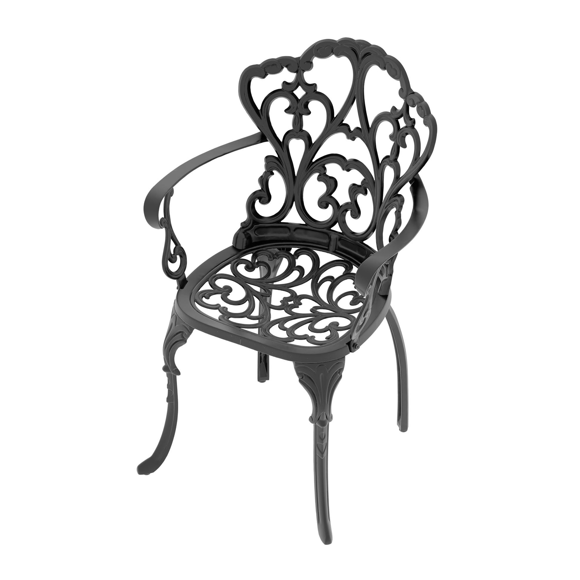 Cast Aluminum Patio Dining Chair 4Pcs With Black Frame And Cushions In Random Colors Yes Dining Set Black Rust Resistant Frame Water Resistant Cushion Garden & Outdoor Complete Patio Sets Aluminium