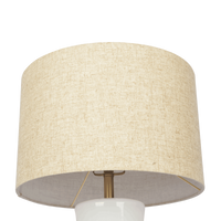 Cascade Glass Lamp Golden Base Off White Glass Table Lamp Natural,Off White,White Table&Floor Lamps Glass,Linen,Metal